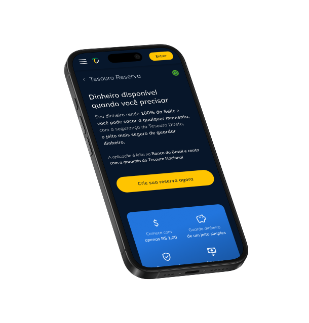 Tela do novo app do tesouro direto